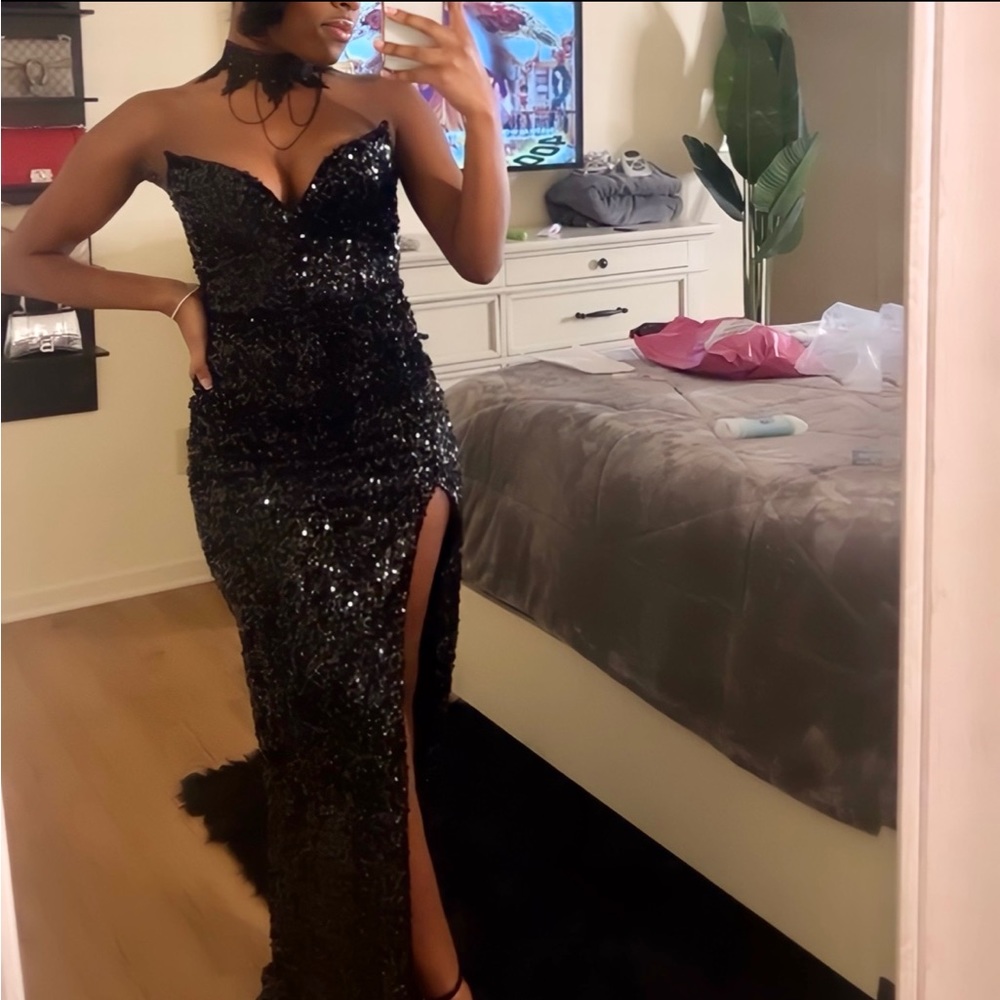 Strapless Sequin Gown